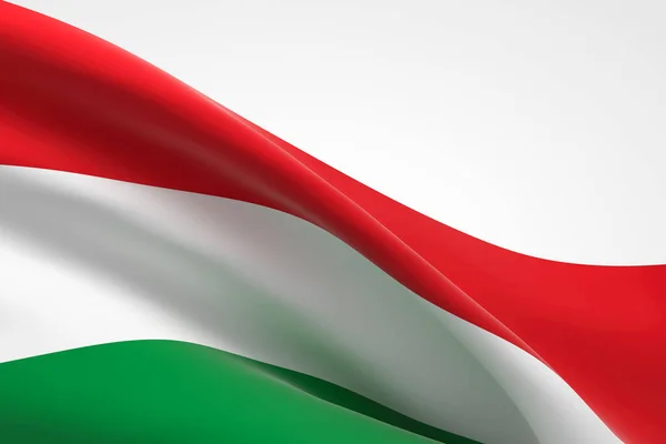 Representación Bandera Húngara Ondeando — Foto de Stock