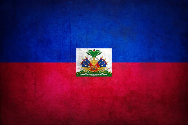Haiti Flagga Med Grunge Konsistens — Stockfoto