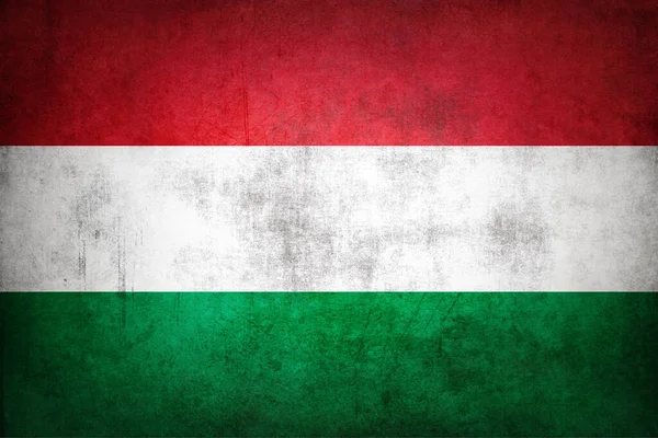 Bandera Hungría Con Textura Grunge — Foto de Stock