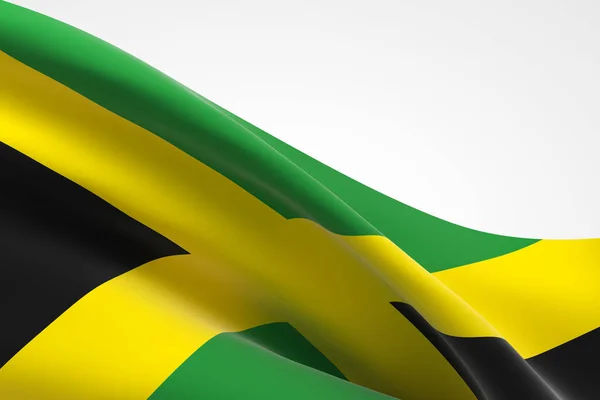 Renderelés Jamaikai Zászló Integetett — Stock Fotó