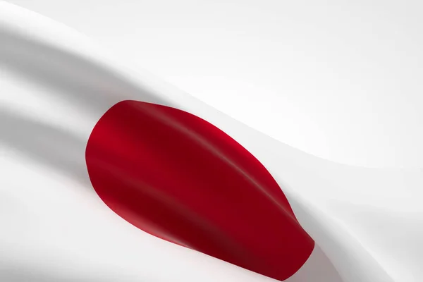 Render Japanese Flag Waving — Stock Photo, Image