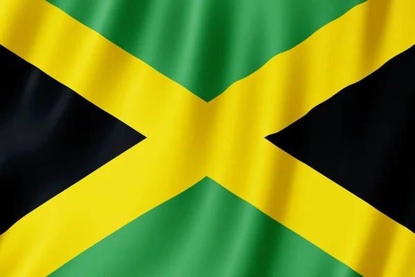 Jamaica Zászló Integet Szélben — Stock Fotó