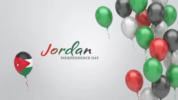 Banner Celebración Con Globos Colores Bandera Jordania —  Fotos de Stock