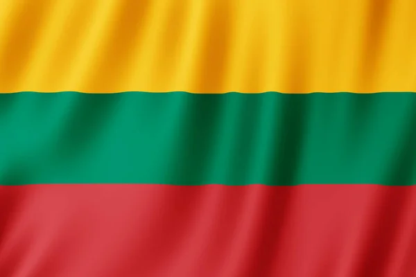 Litauens Flagga Viftar Vinden — Stockfoto