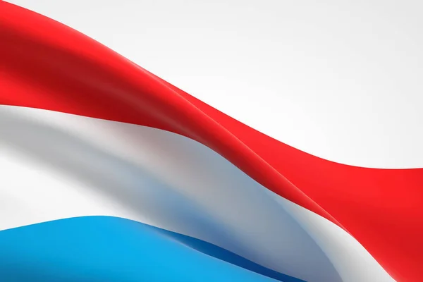 3Ème Rendu Drapeau Luxembourgeois Agitant — Photo