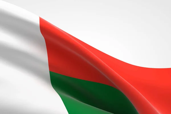 Darstellung Der Madagassischen Flagge — Stockfoto