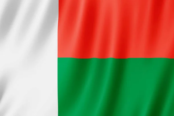 Madagaskar Flagge Weht Wind — Stockfoto
