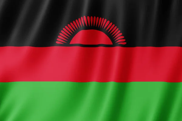 Malawis Flagga Vajande Vinden — Stockfoto