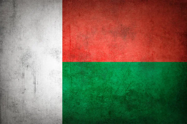 Bandera Madagascar Con Textura Grunge — Foto de Stock