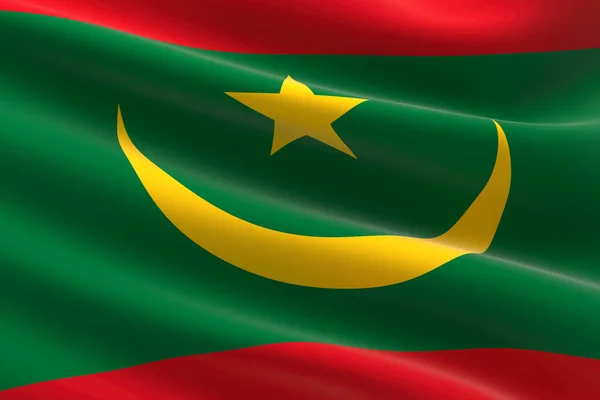 Mauretaniens Flagga Illustration Mauretaniens Flagga Viftande — Stockfoto
