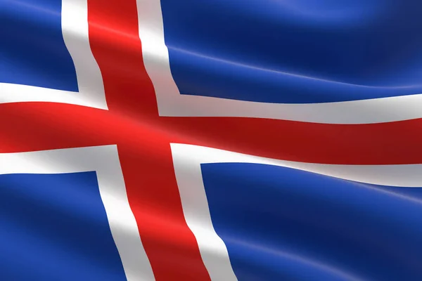 アイスランドの国旗 アイスランド国旗の3Dイラスト — ストック写真