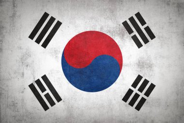 Güney Kore bayrağı grunge desenli.