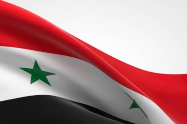 Suriye bayrağının 3D görüntüsü.