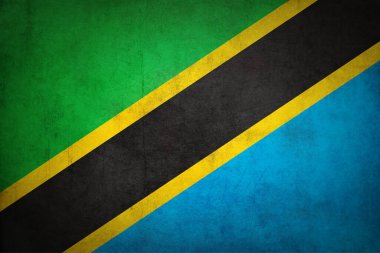 Grunge desenli Tanzanya bayrağı.