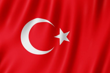 Türkiye bayrağı rüzgarda dalgalanıyor.