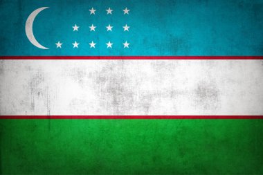 Grunge desenli Özbekistan bayrağı.