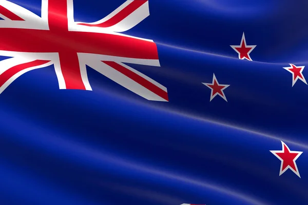 Bandera Nueva Zelanda Ilustración Bandera Nueva Zelanda Ondeando — Foto de Stock