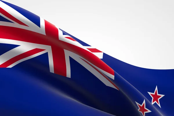 Representación Bandera Nueva Zelanda Ondeando — Foto de Stock