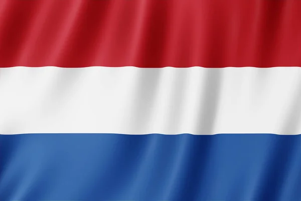 Netherlands Flag Waving Wind — Stock Photo, Image