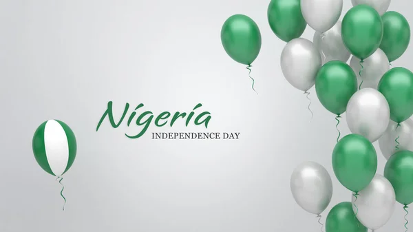 Festbanner Mit Luftballons Den Farben Nigerias — Stockfoto