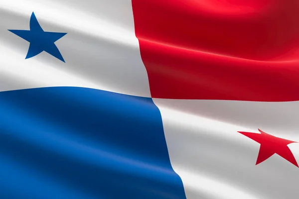 Panama Zászlója Illusztráció Panamai Zászló Integetett — Stock Fotó