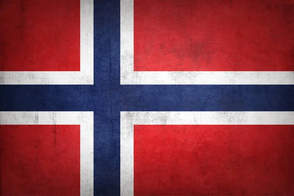 Norwegen Flagge Mit Grunge Textur — Stockfoto