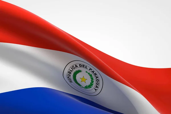 Representación Bandera Paraguaya Ondeando —  Fotos de Stock