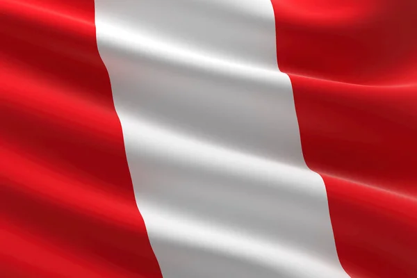 Flagge Von Peru Illustration Der Schwenkenden Peruanischen Flagge — Stockfoto