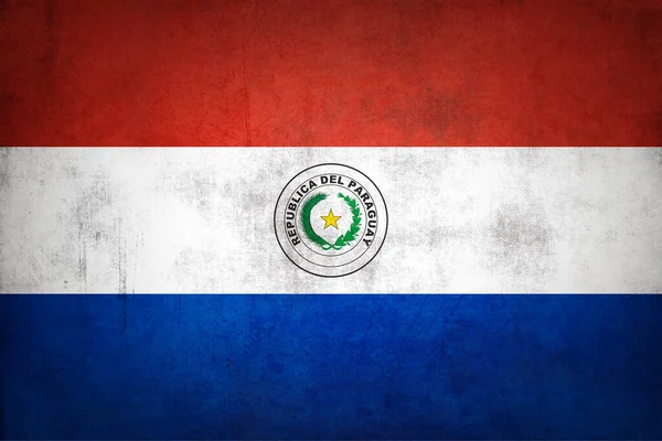 带有粗纹纹理的巴拉圭国旗 — 图库照片