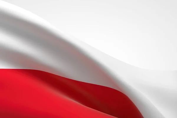 Representación Bandera Polaca Ondeando — Foto de Stock