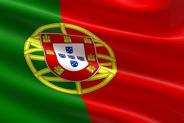 Прапор Португалії Illuation Portuguese Flag Wwaving — стокове фото