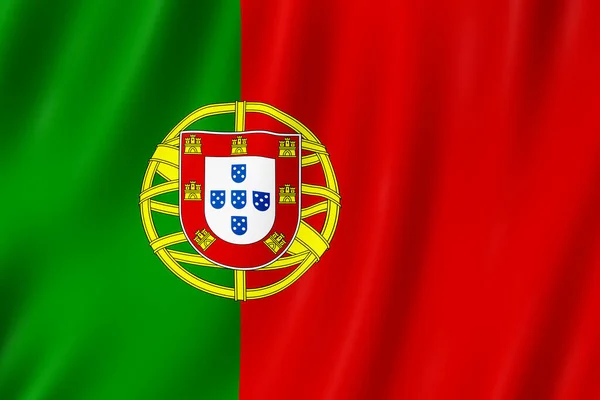 葡萄牙国旗在风中摇曳 — 图库照片