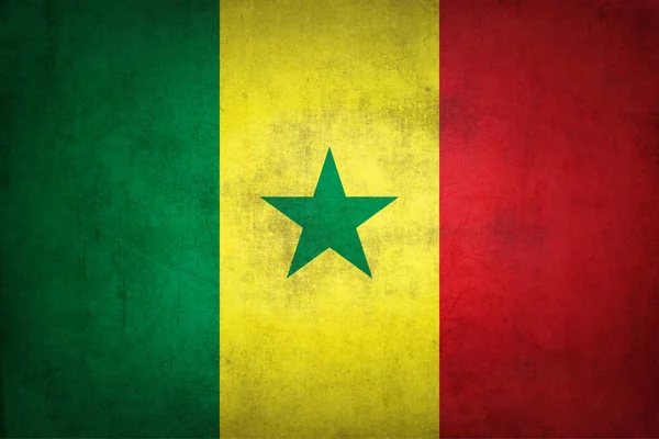 Flaga Senegalu Teksturą Grunge — Zdjęcie stockowe