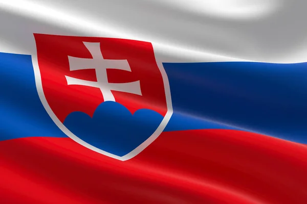 Vlag Van Slowakije Illustratie Van Slowaakse Vlag Zwaaiend — Stockfoto