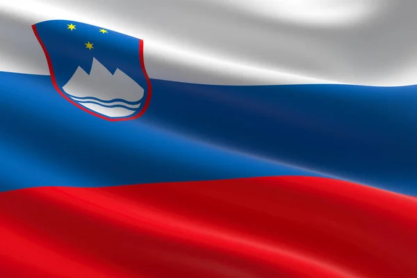 Sloveniens Flagga Illustration Den Slovenska Flaggan Viftar — Stockfoto