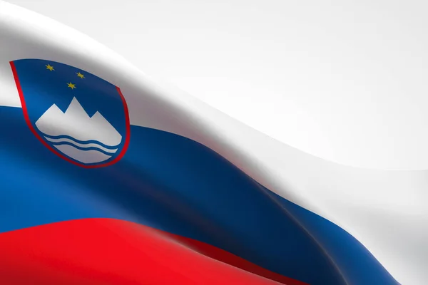 Återgivning Den Slovenska Flaggan Viftar — Stockfoto