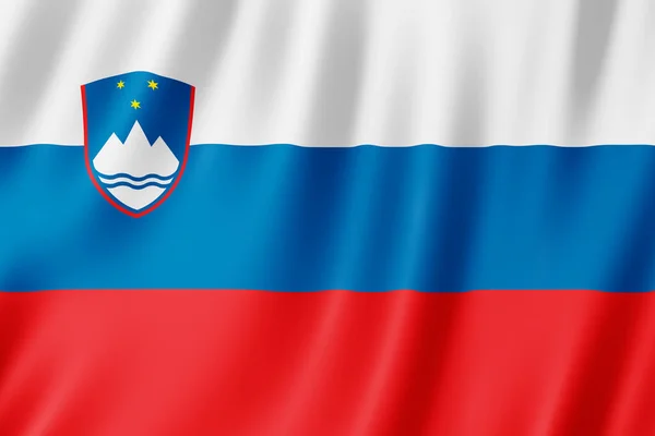 スロベニアの旗風になびかせて — ストック写真