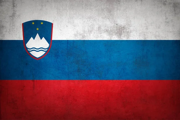 Флаг Словении Гранж Текстурой — стоковое фото