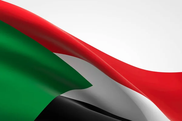 Representación Bandera Sudanesa Ondeando — Foto de Stock