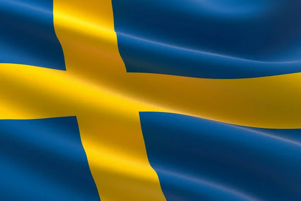 Flag Sweden Illustration Swedish Flag Waving — Stock Photo, Image