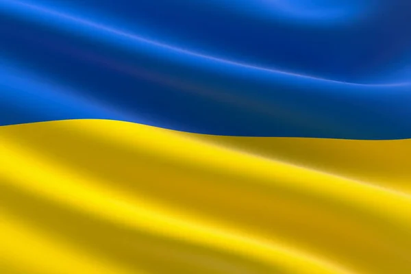 Bandeira Ucrânia Ilustração Bandeira Ucraniana Acenando — Fotografia de Stock