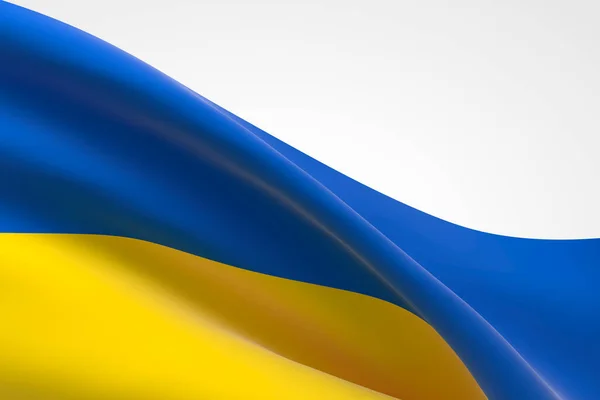 Renderização Bandeira Ucraniana Acenando — Fotografia de Stock