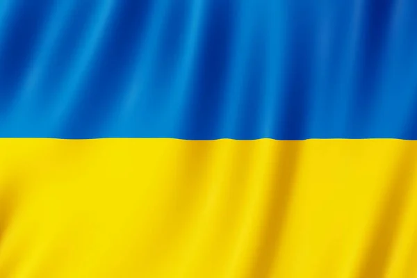 Bandeira Ucrânia Acenando Vento — Fotografia de Stock