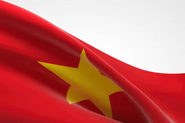 Weergave Van Vietnamese Vlag Zwaaiend — Stockfoto