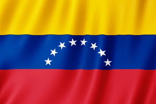 Bandeira Venezuela Acenando Vento — Fotografia de Stock
