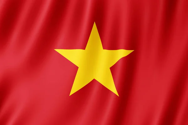 Bandera Vietnam Ondeando Viento —  Fotos de Stock