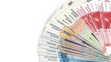 Sedlabanki Adaları tarafından yayınlanan renkli para birimlerini gösteren İzlanda Krona hayranı