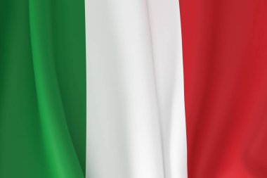 İtalya Bayrakları 3D illüstrasyon