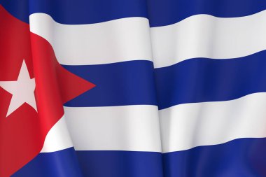 Küba 3D görüntüleme bayrağı.