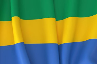 Yatay yeşil ve mavi çizgili Gabon bayrağı